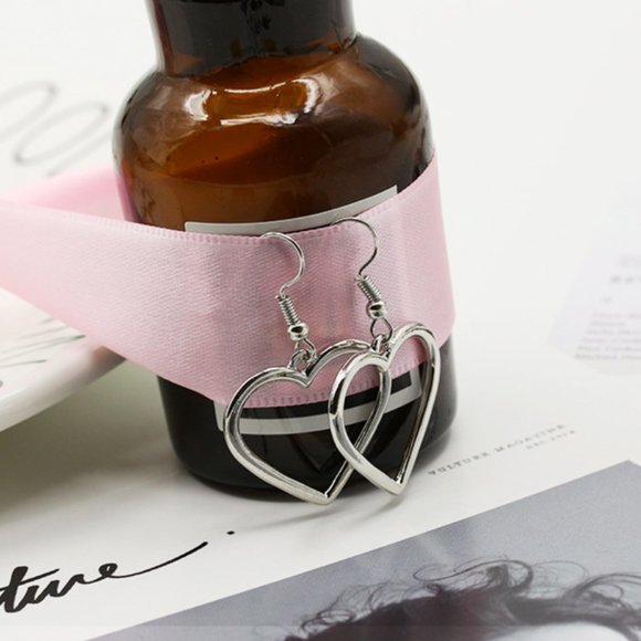 Silver Heart Earrings - Picture 3 of 10